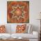 Designart - Moroccan Orange Tiles Collage I - Bohemian Chic Print on Natural Pine Wood